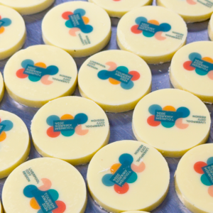 Corporate White Chocolate Topper - 40mm